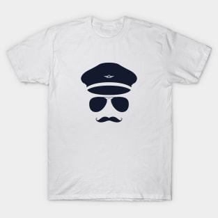 Captain Pilot Moustache T-Shirt